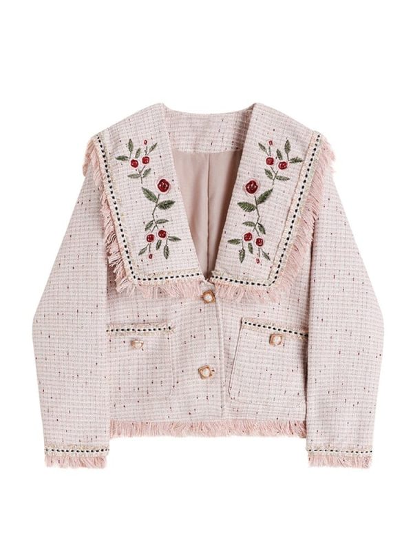 Long Sleeve Embroidered Cardigan