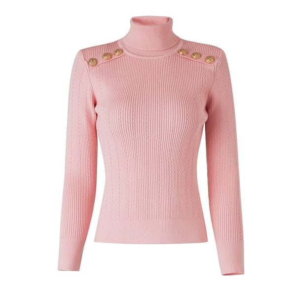 Long Sleeve Knitted Turtleneck - Multiple Colors