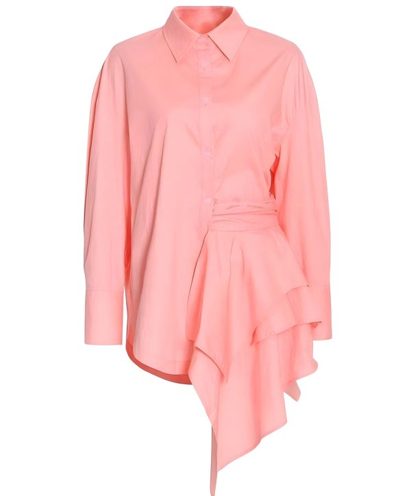 Ruched Long Sleeve Blouse - Multiple Colors