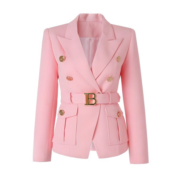 Long Sleeve Belted Blazer - Multiple Colors