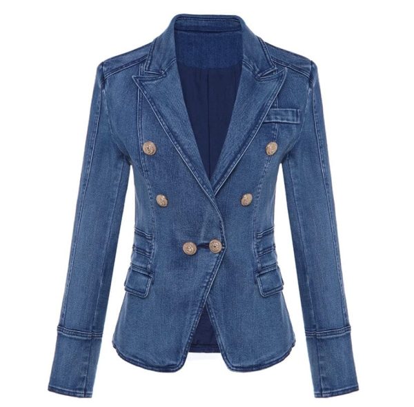 Slim Fit Denim Blazer