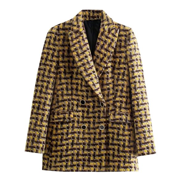 Houndstooth Long Sleeve Blazer